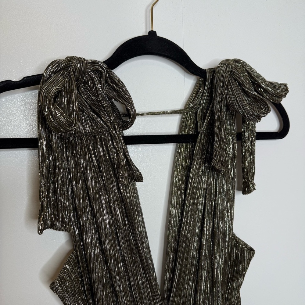 Sabina Musayev - Helena Metallic Tiered Maxi Dress in Gold size small - Picture 9 of 11